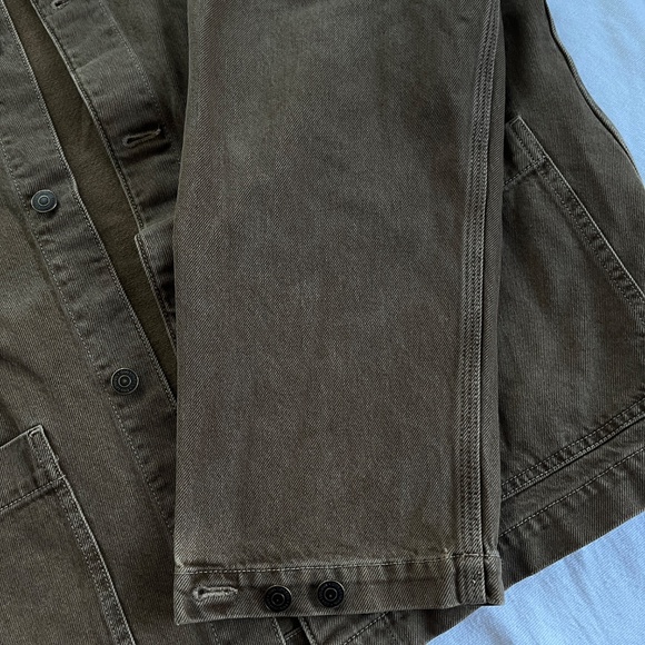 Beige Oversized Denim Jacket Unisex XL + Matching Shorts - Picture 8 of 13